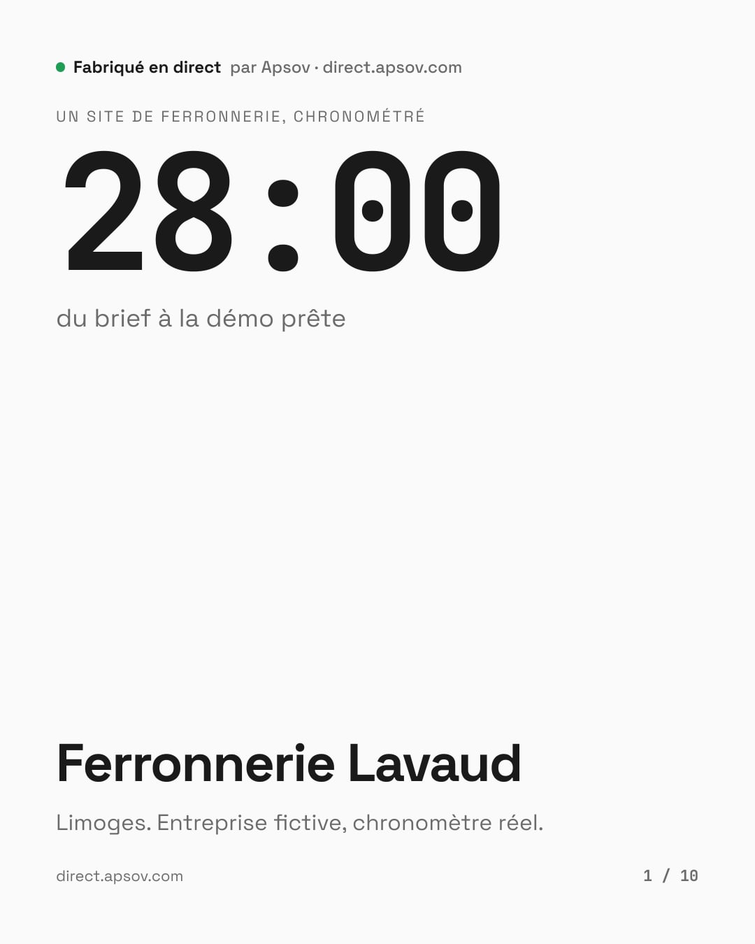 Première page du carrousel LinkedIn de Ferronnerie Lavaud