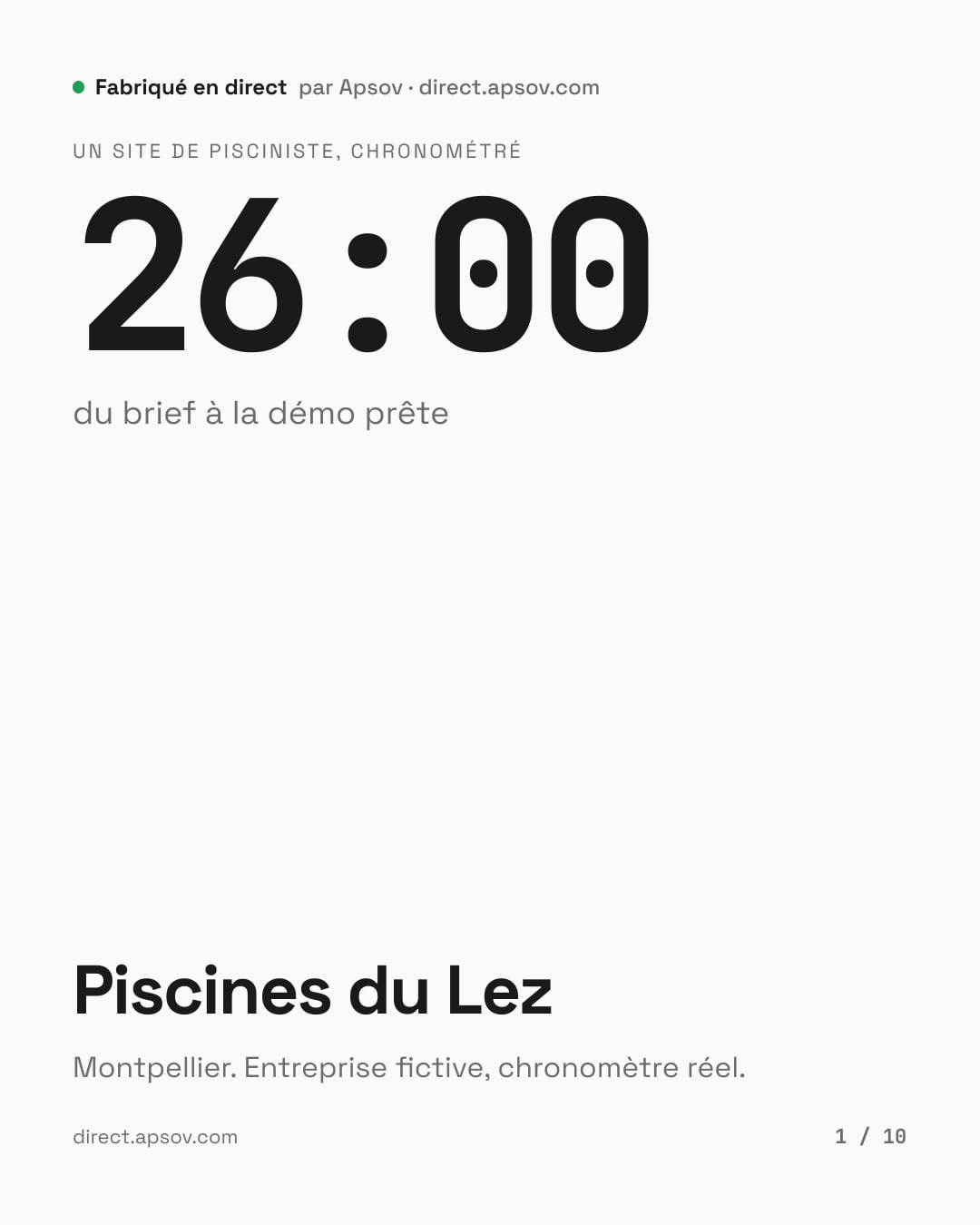 Première page du carrousel LinkedIn de Piscines du Lez