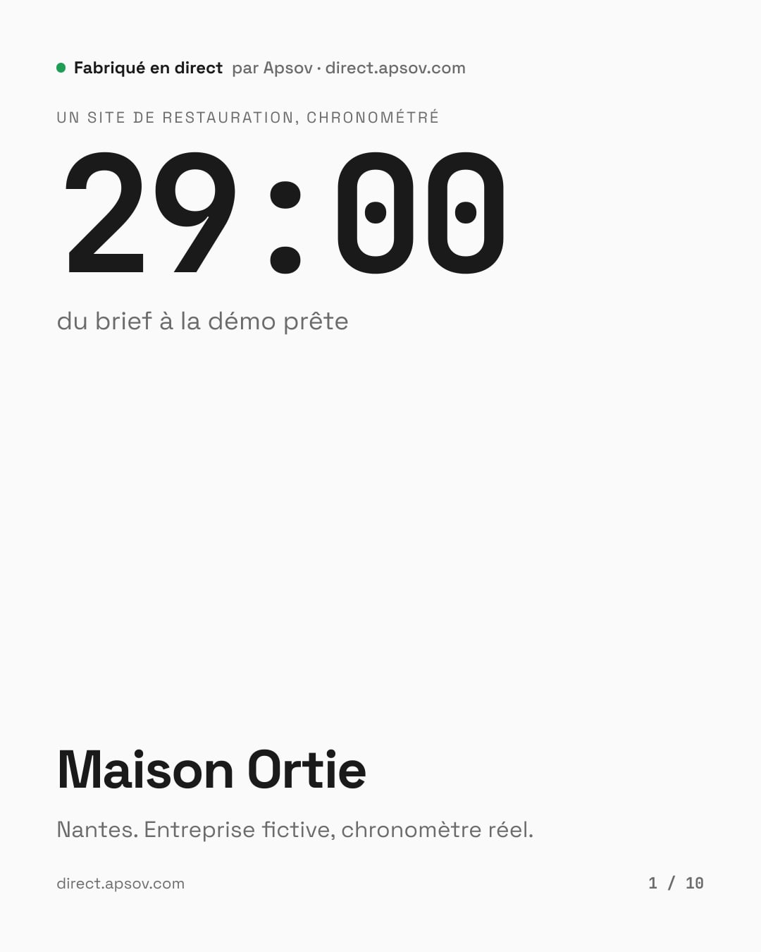 Première page du carrousel LinkedIn de Maison Ortie